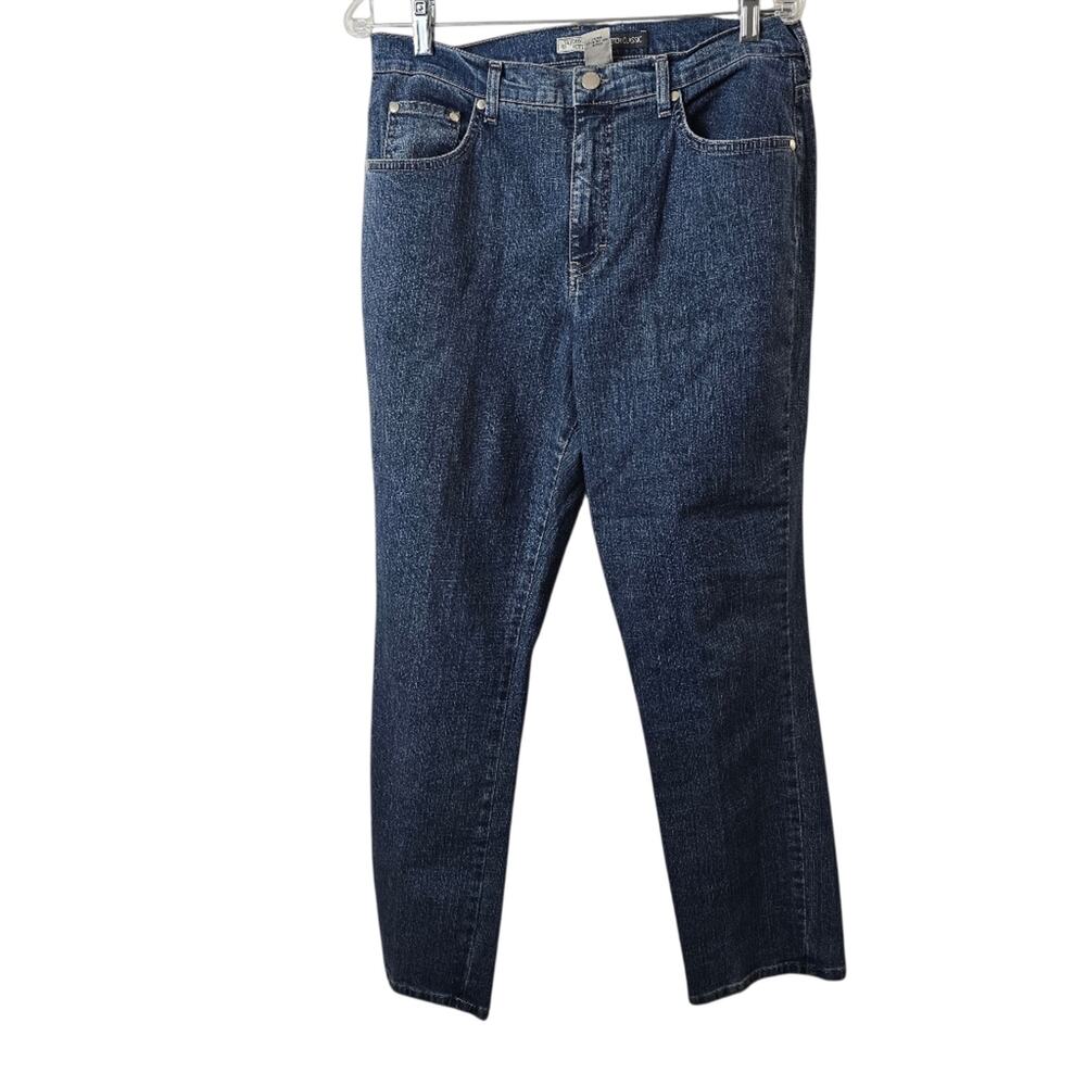 St. John Bay Straight Leg Pants Women Cotton Blend Casual Classic Blue 14P - Picture 4 of 13